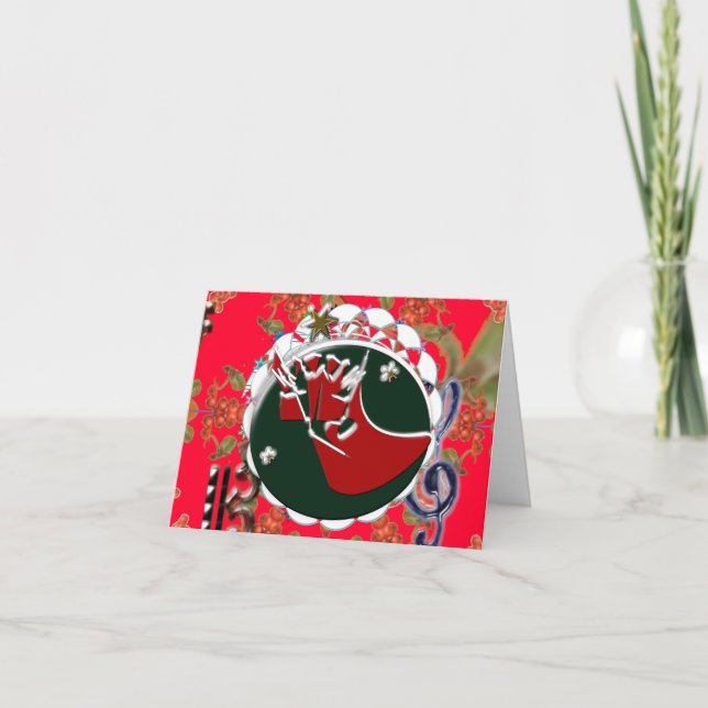 Jultomten Sock Red Folke (rött tackkort) Tack Kort (Framsida)