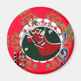 Jultomten Sock Red Magnet