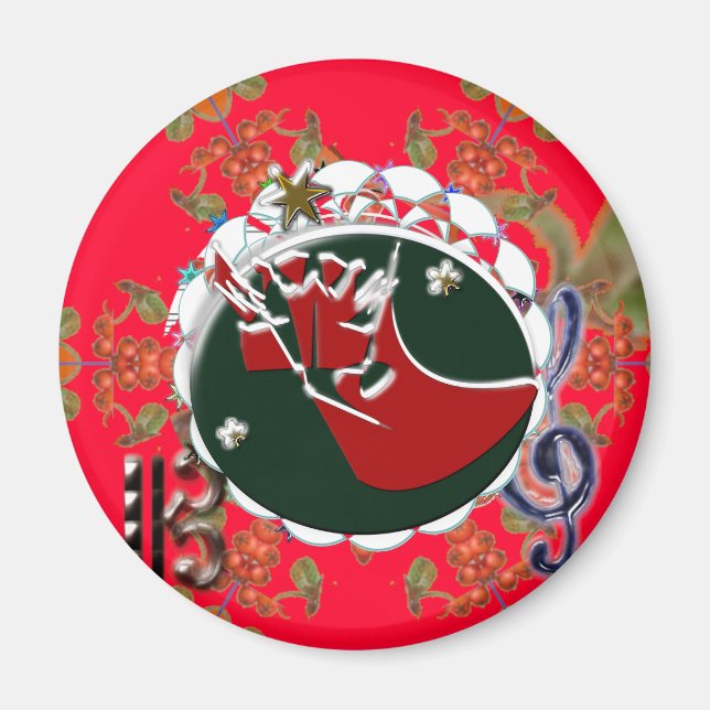 Jultomten Sock Red Magnet (Framsidan)
