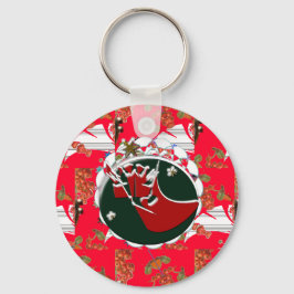 Jultomten Sock Red Nyckelring