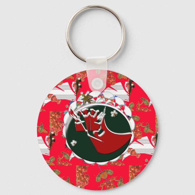 Jultomten Sock Red Nyckelring (Framsida)