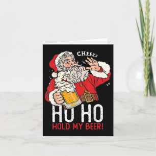 Jultomten som dricker öl Ho och håller mitt öl rol Kort