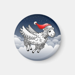 Jultomten som flyger julfår magnet