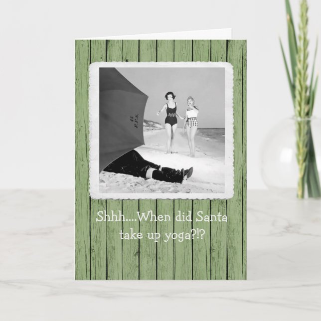 Jultomten som gör Jogas julhälsningskort Tack Kort (Framsida)