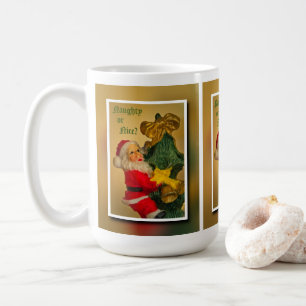 Jultomten som klättrar i Julgran - Lustigt Kaffemugg
