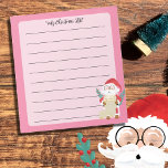Jultomten som kontrollerar sitt Anteckningsblock f<br><div class="desc">Anteckningsblocket för rosa vid jul med en vattenfärg Jultomten .Anpassa den med texten eller namn. © ArianeC Illustrations-Alla höger reserverade</div>