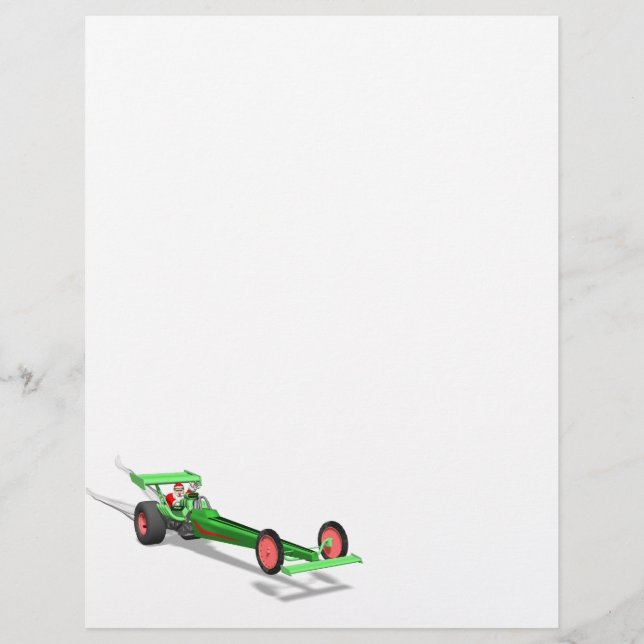 Jultomten som kör ett Dragster (Framsida)