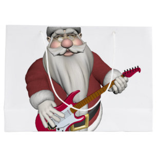 Jultomten som leker den elektriska gitarren