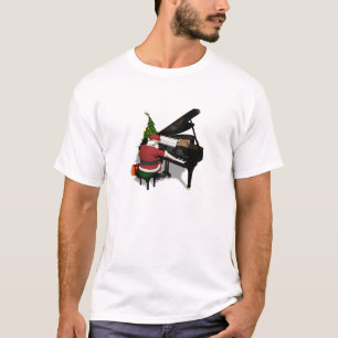 Jultomten som leker pianot tee shirt