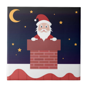 jultomten som skorsten på julafton kväll kakelplatta