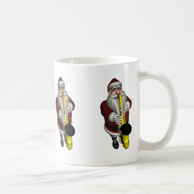 Jultomten som spelar saxofon kaffemugg (Höger)