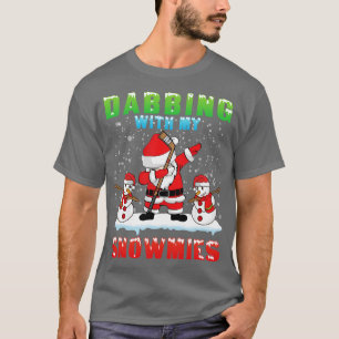 Jultomten som spelar upp hockey dabbing med snömie t shirt