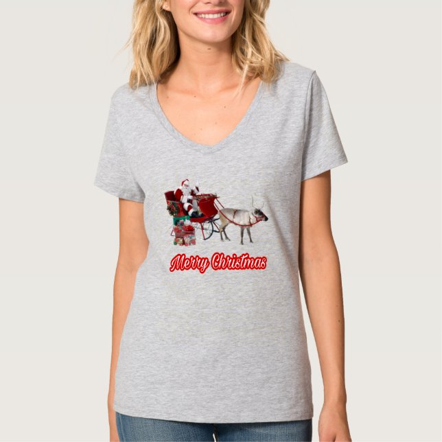 Jultomten som sprider fred kärlek under jul  t shirt (Framsida)