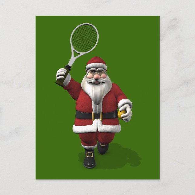 Jultomten Spela tennis Helg Vykort (Framsida)