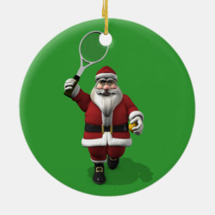 jultomten Spela tennis Julgransprydnad Keramik