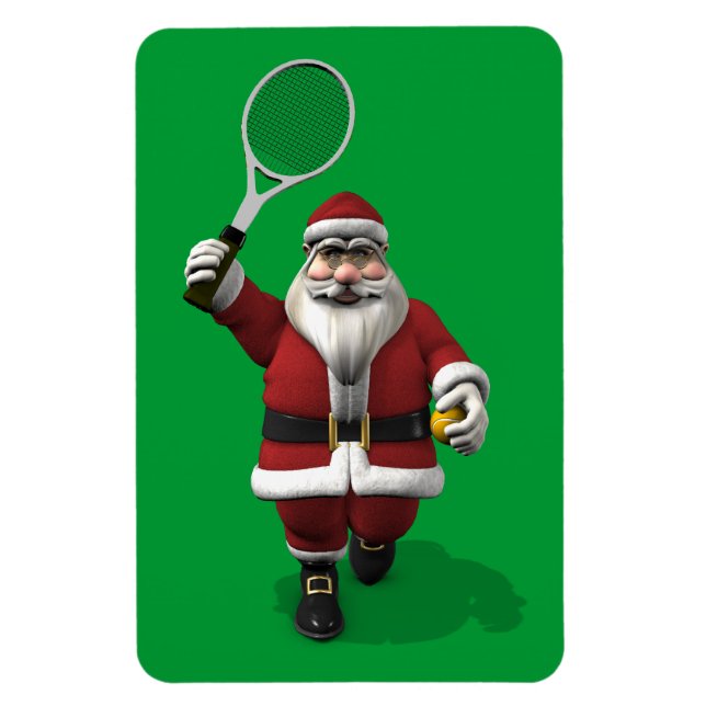 Jultomten Spela tennis Magnet (Vertikal)