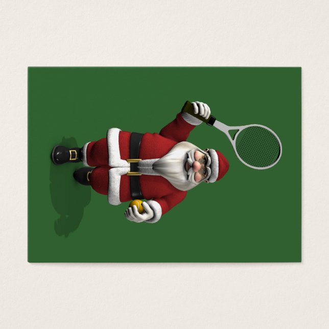 Jultomten Spela tennis Visitkort (Framsidan)