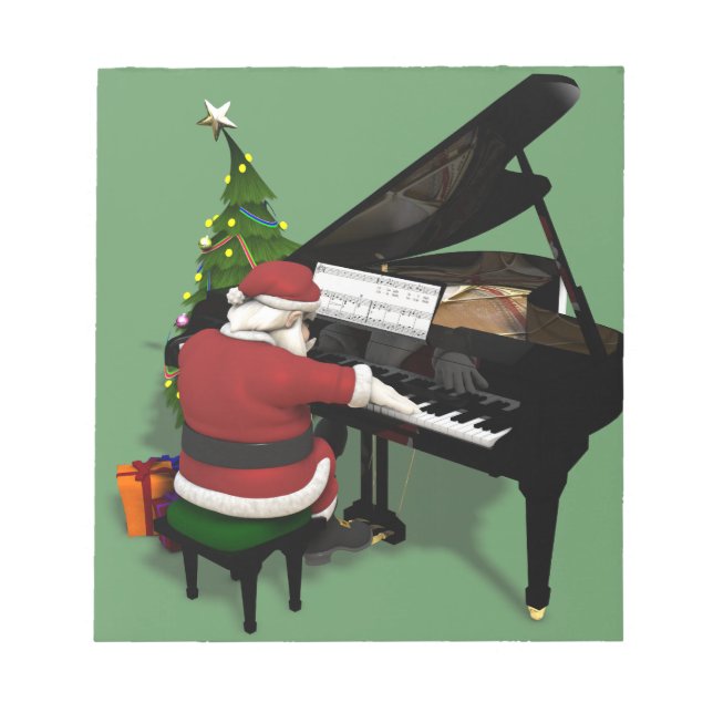 Jultomten Spelande Piano Anteckningsblock (Framsida)