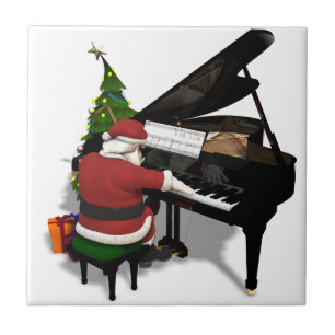 Jultomten Spelande Piano Kakelplatta