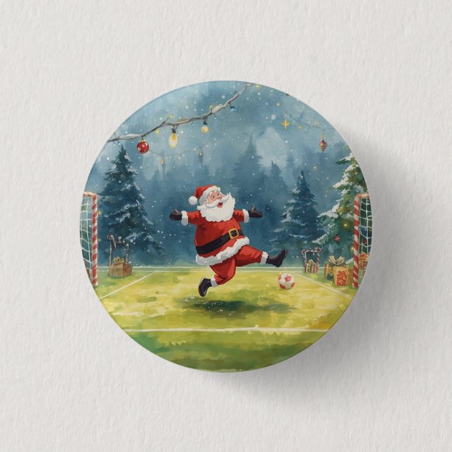 Jultomten spelar fotbollsjulen i fält knapp (Framsida)