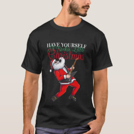 Jultomten spelar Guitar Funny jul T Shirt