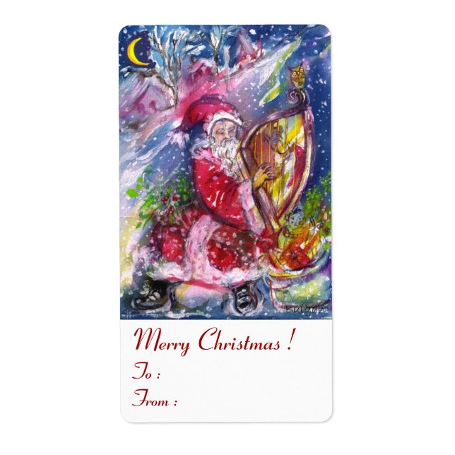 JULTOMTEN SPELAR HARP I MOONLIGHT FRAKTSEDEL (Framsidan)