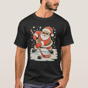 Jultomten spelar ishockey jul xmas sport t shirt
