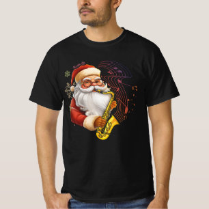 Jultomten spelar saxofone Musical Chr T Shirt