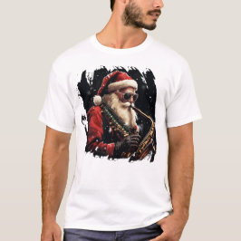 jultomten spelar saxophone Julafton presentidé T Shirt
