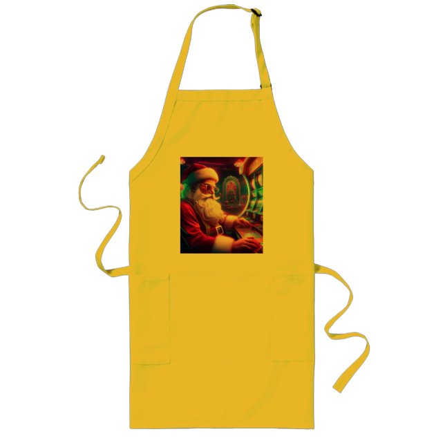 Jultomten spelar upp platser vid kasinot långt förkläde (Framsidan)