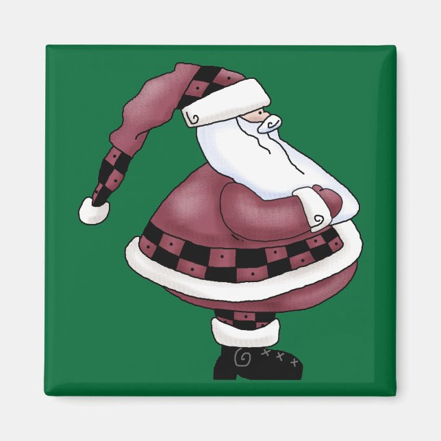 Jultomten St Nick Jolly God jul Magnet (Framsidan)
