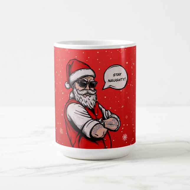 Jultomten Stanna vid Naughty Funny jul Kaffemugg (Center)