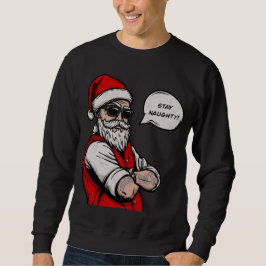 Jultomten Stanna vid Naughty Funny jul Lång Ärmad Tröja
