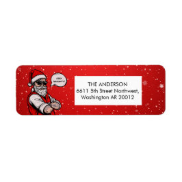 Jultomten Stanna vid Naughty Funny jul Returadress Etikett