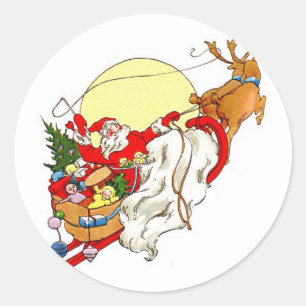 jultomten Sticker Runt Klistermärke