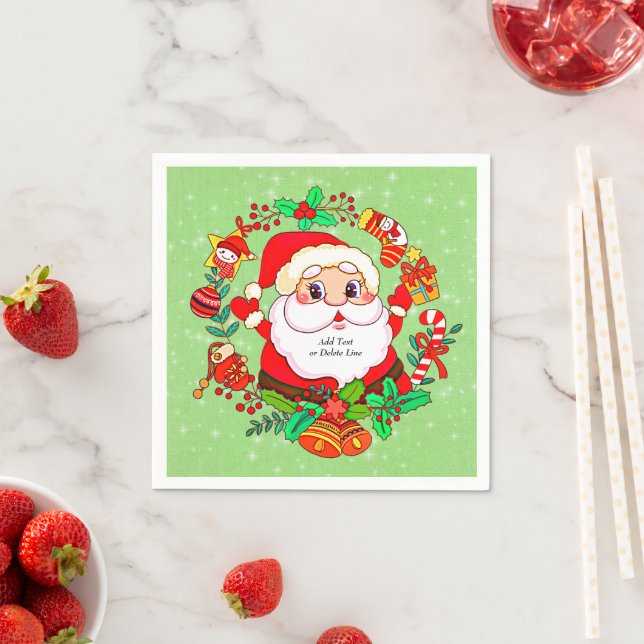 Jultomten Stocking Käpp Present Holly Pappersservett (Insitu)