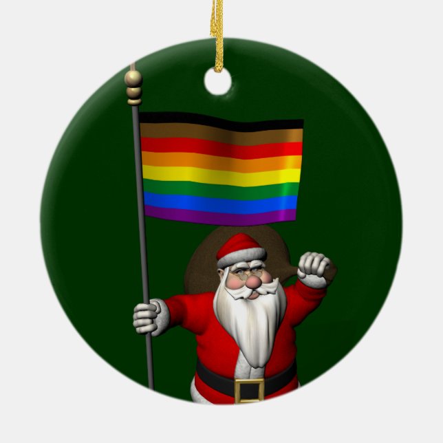 Jultomten Stöder filinegemenskapen Julgransprydnad Keramik (Baksidan)