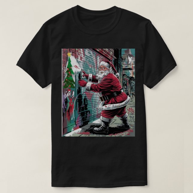Jultomten Street Graffiti Stil T Shirt (Design framsida)