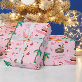 Jultomten Surfing Funny Presentpapper