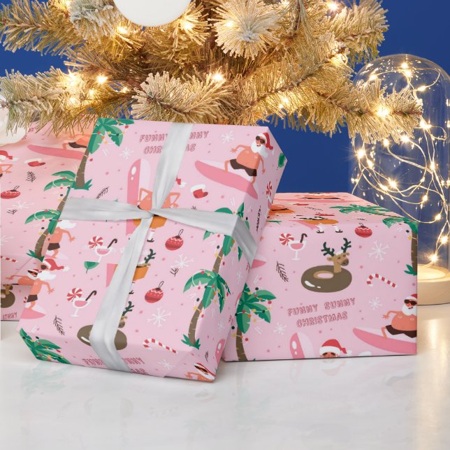 Jultomten Surfing Funny Presentpapper (Helgdagar)