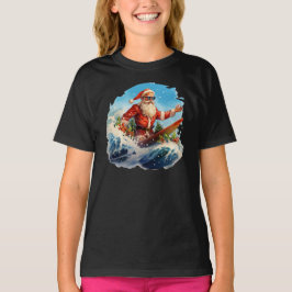 Jultomten Surfing Shredding Vågar Girls T-Shirt