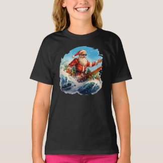 Jultomten Surfing Shredding Vågar Girls T-Shirt