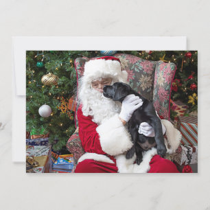 Jultomten Svart lab Hund, julklappsvalp Julkort