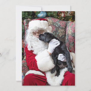 Jultomten Svart lab marionen Hund Labrador jul Julkort