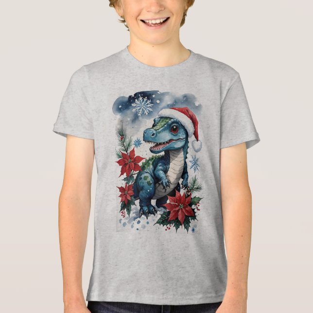 Jultomten T-Rex Santa T Shirt (Framsida)