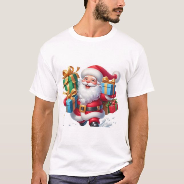 Jultomten t-skjorta t shirt (Framsida)