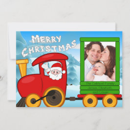 jultomten Tåg Julkort