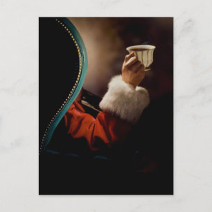 Jultomten tar en paus på julen Kväll Helg Vykort