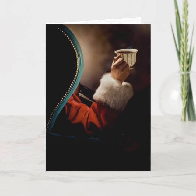Jultomten tar en paus på julen Kväll Helgkort (Framsida)