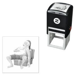 Jultomten tar en paus självfärgande stämpel